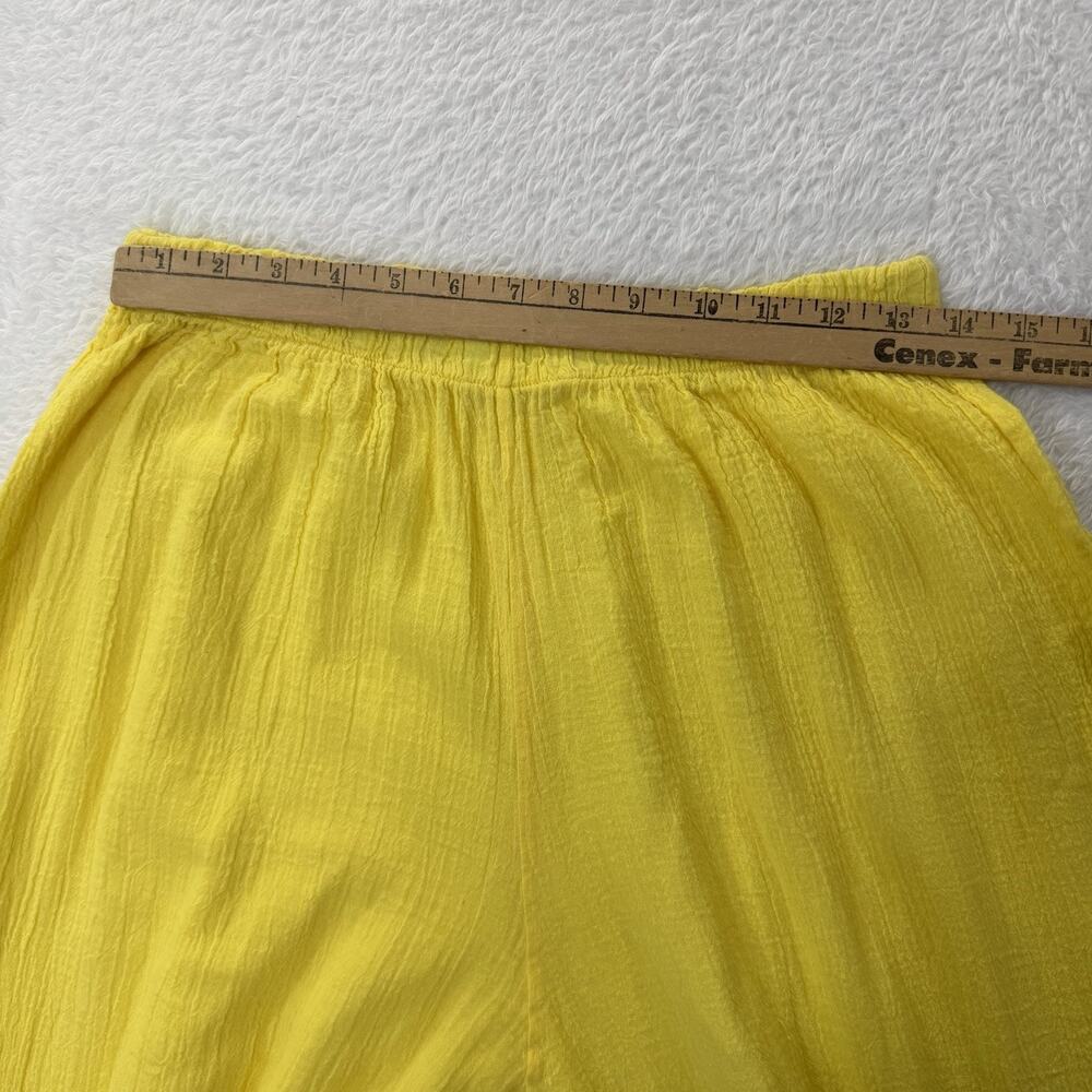 Bryn Walker Sz Small Casbah Cotton Gauze Yellow Wide Leg Crop Stretch Pants - Picture 5 of 10
